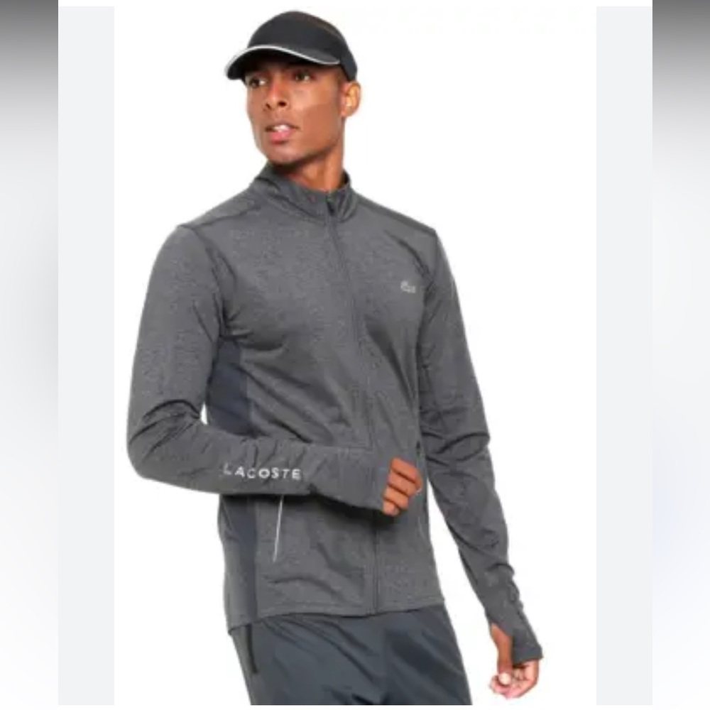 Lacoste Heather Gray Zip-Up Jacket